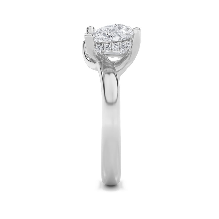3CTW Emerald Shaped Lab Grown Diamond (F/VS) Toi et Moi Engagement Ring in 14K Gold