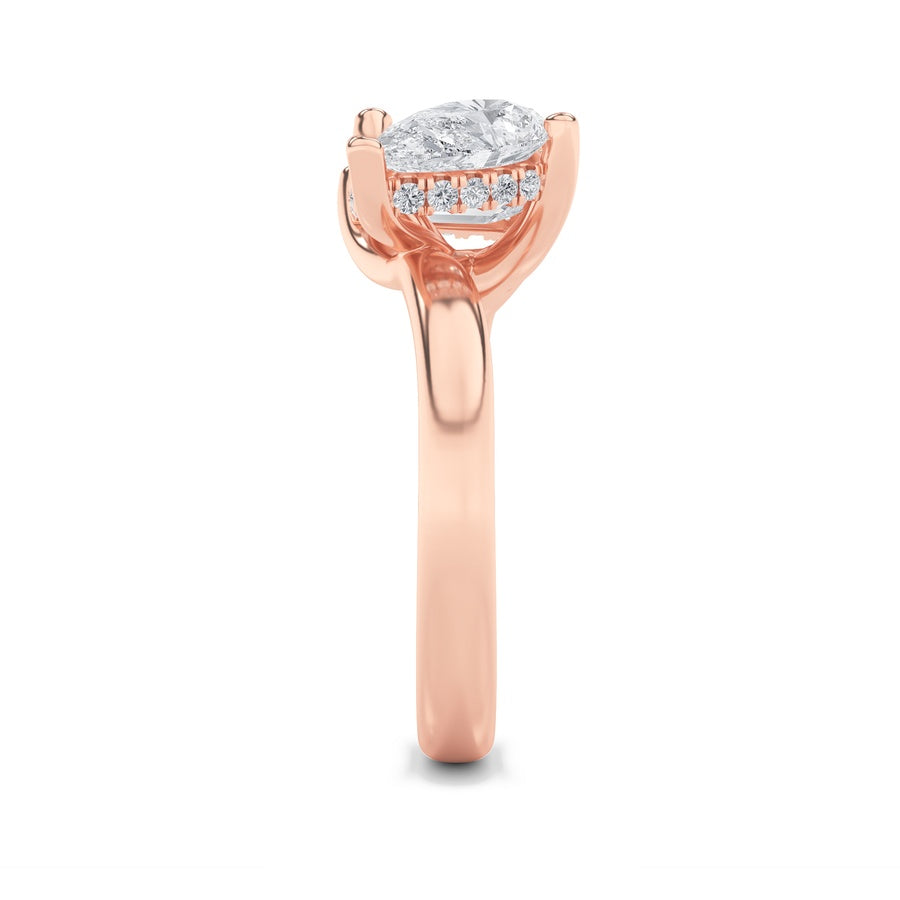 3CTW Emerald Shaped Lab Grown Diamond (F/VS) Toi et Moi Engagement Ring in 14K Gold