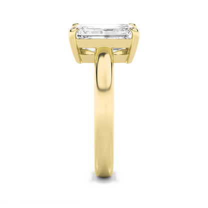 3CTW Emerald Shaped Lab Grown Diamond (F/VS) Toi et Moi Engagement Ring in 14K Gold
