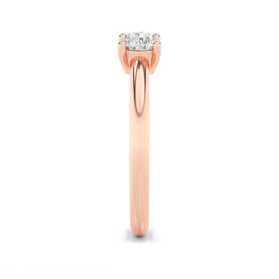 0.75CTW Round Shaped Lab Grown Diamond (F/VS) Three Stone Band Ring in 14K Gold