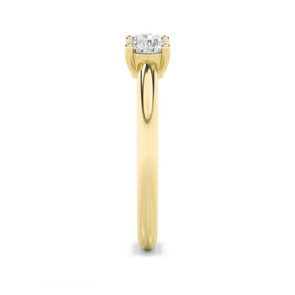 1CTW Round Shaped Lab Grown Diamond (F/VS) Three Stone Band Ring in 14K Gold