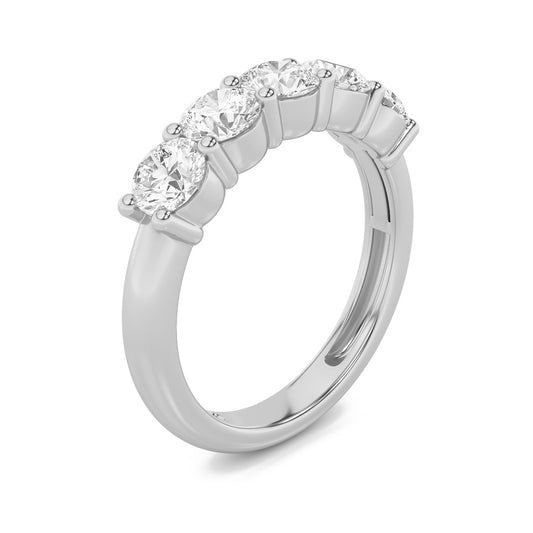1.5CTW Round Shaped Lab Grown Diamond (F/VS) Five Stone Band Ring in 14K Gold