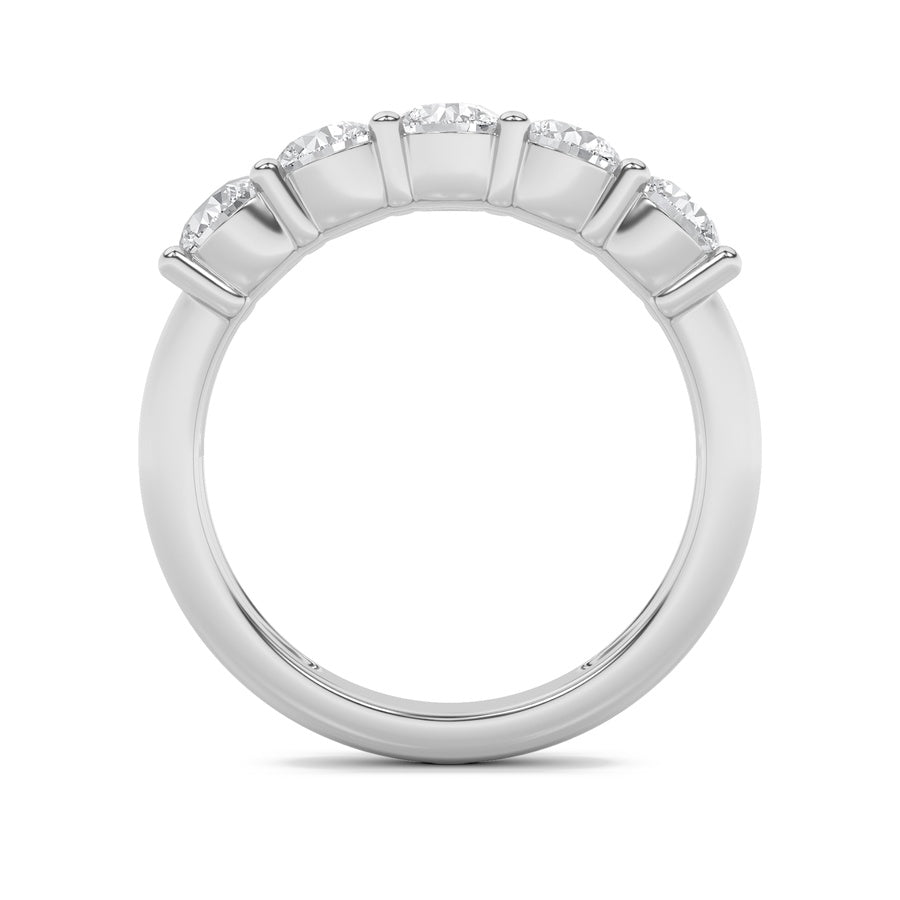 1.5CTW Round Shaped Lab Grown Diamond (F/VS) Five Stone Band Ring in 14K Gold
