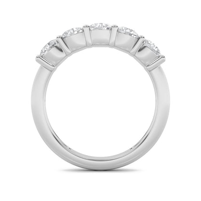 1.5CTW Round Shaped Lab Grown Diamond (F/VS) Five Stone Band Ring in 14K Gold