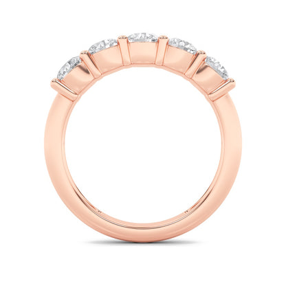 1.5CTW Round Shaped Lab Grown Diamond (F/VS) Five Stone Band Ring in 14K Gold