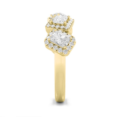 1.5CTW Mix Shaped Lab Grown Diamond (F/VS) Five Stone Ring in 14K Gold