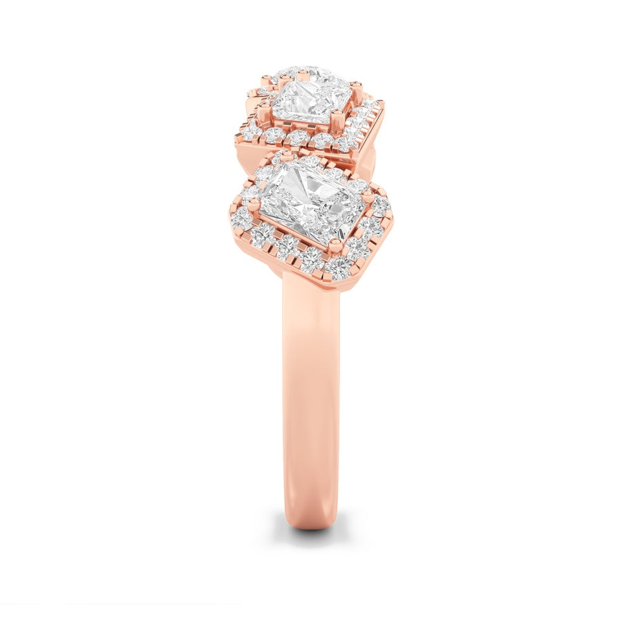 1.5CTW Mix Shaped Lab Grown Diamond (F/VS) Five Stone Ring in 14K Gold