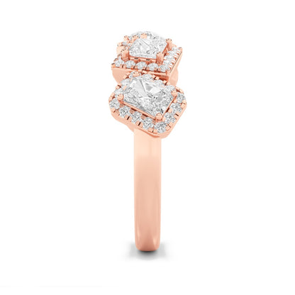 1.5CTW Mix Shaped Lab Grown Diamond (F/VS) Five Stone Ring in 14K Gold