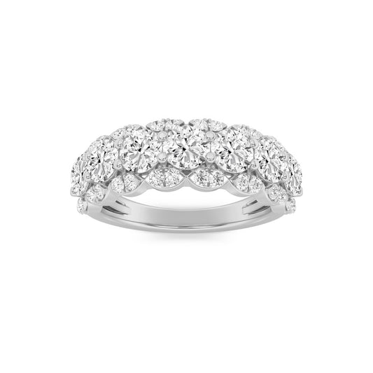2CTW Round Shaped Lab Grown Diamond (F/VS) Multi Stone Band Ring in 14K Gold