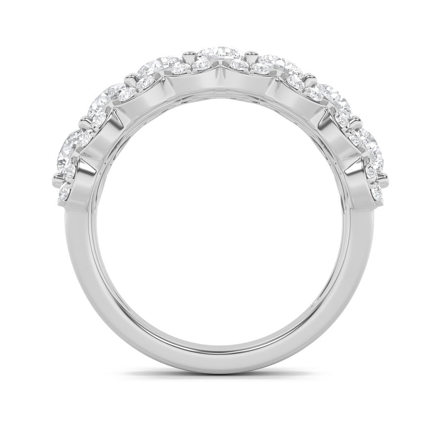 2CTW Round Shaped Lab Grown Diamond (F/VS) Multi Stone Band Ring in 14K Gold