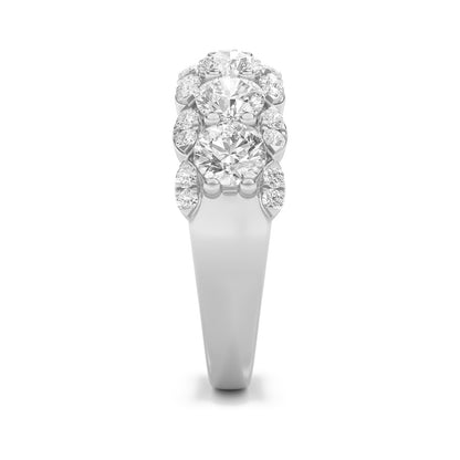 2CTW Round Shaped Lab Grown Diamond (F/VS) Multi Stone Band Ring in 14K Gold