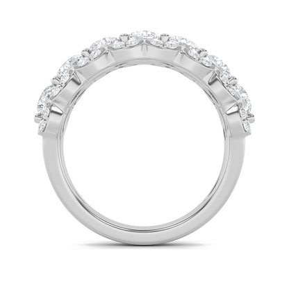 2CTW Round Shaped Lab Grown Diamond (F/VS) Multi Stone Band Ring in 14K Gold