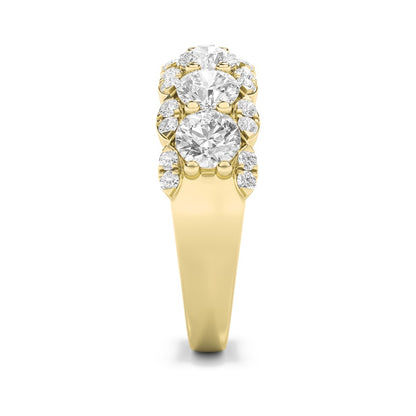 2CTW Round Shaped Lab Grown Diamond (F/VS) Multi Stone Band Ring in 14K Gold