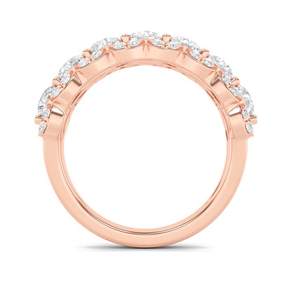 2CTW Round Shaped Lab Grown Diamond (F/VS) Multi Stone Band Ring in 14K Gold