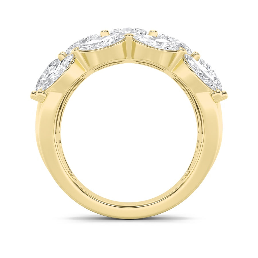 3CTW Oval Shaped Lab Grown Diamond (F/VS) Multi Stone Band Ring in 14K Gold