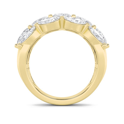 3CTW Oval Shaped Lab Grown Diamond (F/VS) Multi Stone Band Ring in 14K Gold