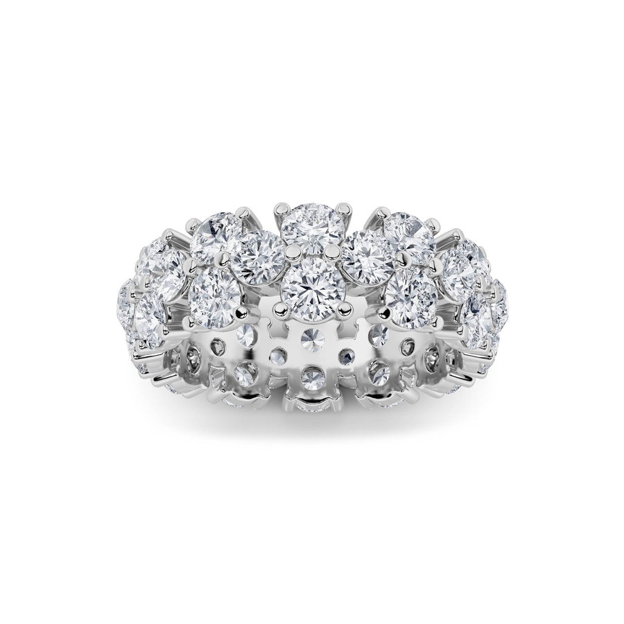 5CTW Round Shaped Lab Grown Diamond (F/VS) Eternity Band Ring in 14K Gold
