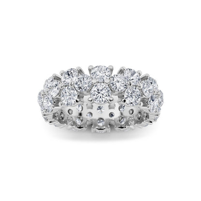 5CTW Round Shaped Lab Grown Diamond (F/VS) Eternity Band Ring in 14K Gold