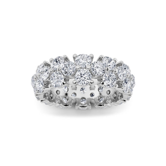 5CTW Round Shaped Lab Grown Diamond (F/VS) Eternity Band Ring in 14K Gold