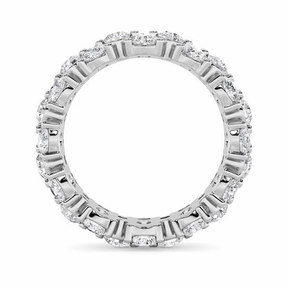 5CTW Round Shaped Lab Grown Diamond (F/VS) Eternity Band Ring in 14K Gold