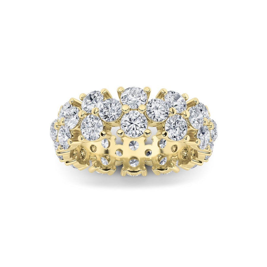 5CTW Round Shaped Lab Grown Diamond (F/VS) Eternity Band Ring in 14K Gold