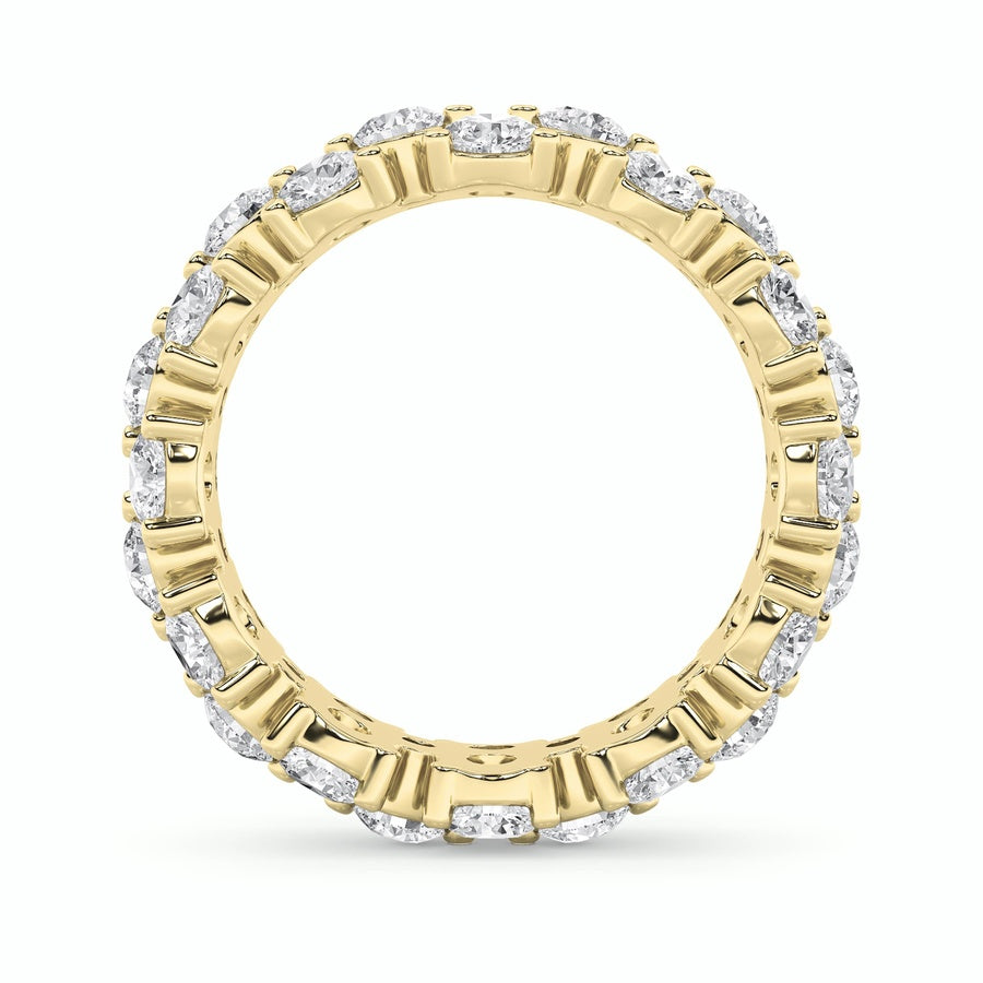 5CTW Round Shaped Lab Grown Diamond (F/VS) Eternity Band Ring in 14K Gold