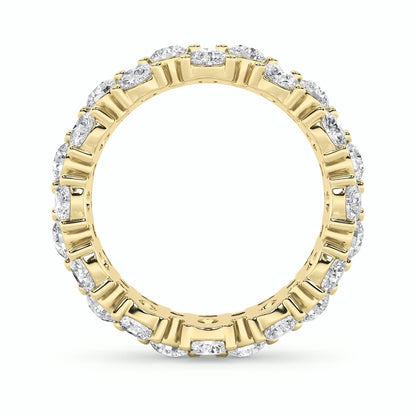 5CTW Round Shaped Lab Grown Diamond (F/VS) Eternity Band Ring in 14K Gold