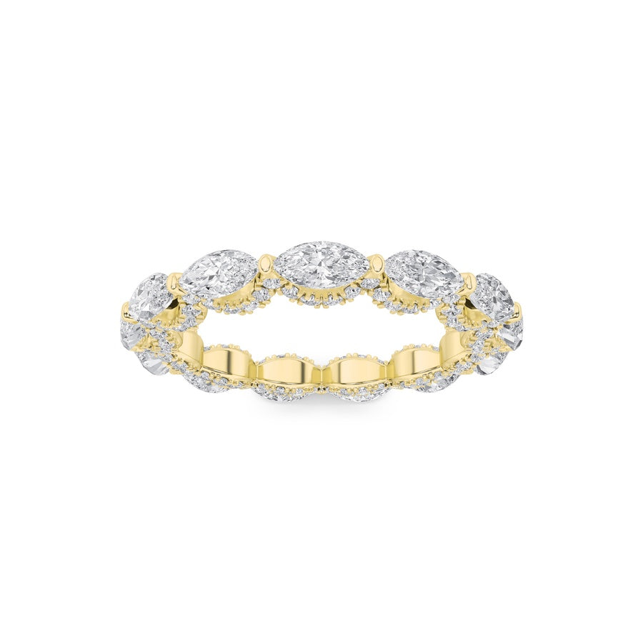 2.5CTW Marquise Shaped Lab Grown Diamond (F/VS) Eternity Band Ring in 14K Gold