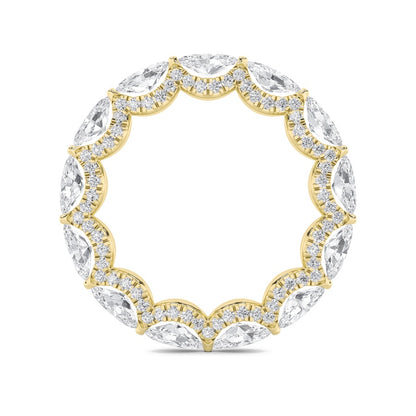 2.5CTW Marquise Shaped Lab Grown Diamond (F/VS) Eternity Band Ring in 14K Gold