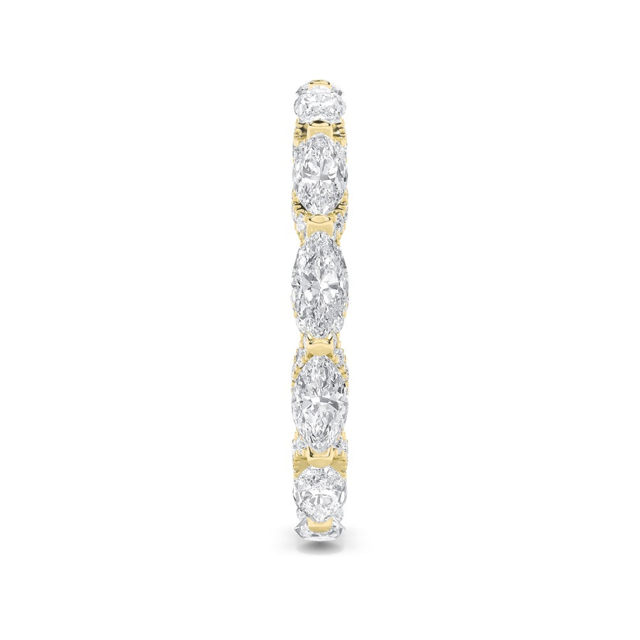 2.5CTW Marquise Shaped Lab Grown Diamond (F/VS) Eternity Band Ring in 14K Gold