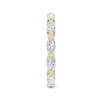 2.5CTW Marquise Shaped Lab Grown Diamond (F/VS) Eternity Band Ring in 14K Gold