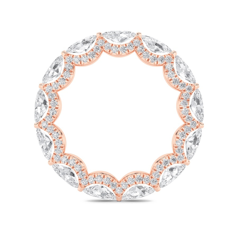 2.5CTW Marquise Shaped Lab Grown Diamond (F/VS) Eternity Band Ring in 14K Gold