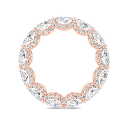 2.5CTW Marquise Shaped Lab Grown Diamond (F/VS) Eternity Band Ring in 14K Gold