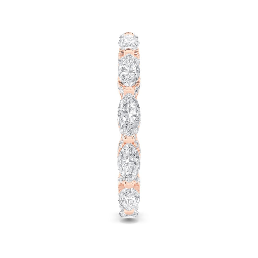 2.5CTW Marquise Shaped Lab Grown Diamond (F/VS) Eternity Band Ring in 14K Gold