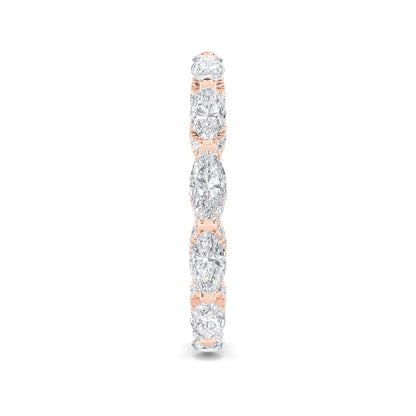 2.5CTW Marquise Shaped Lab Grown Diamond (F/VS) Eternity Band Ring in 14K Gold