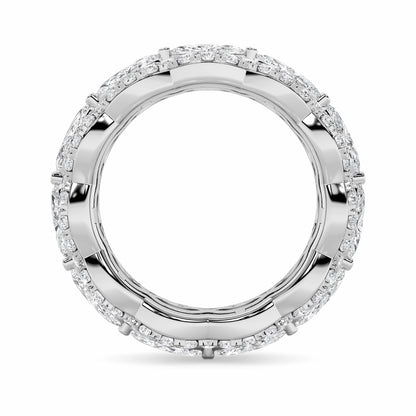 4CTW Marquise Shaped Lab Grown Diamond (F/VVS) Eternity Band Ring in 14K Gold