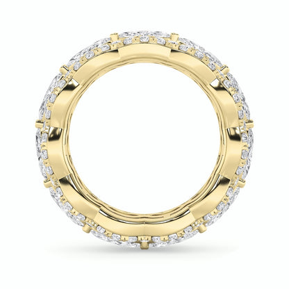 4CTW Marquise Shaped Lab Grown Diamond (F/VVS) Eternity Band Ring in 14K Gold