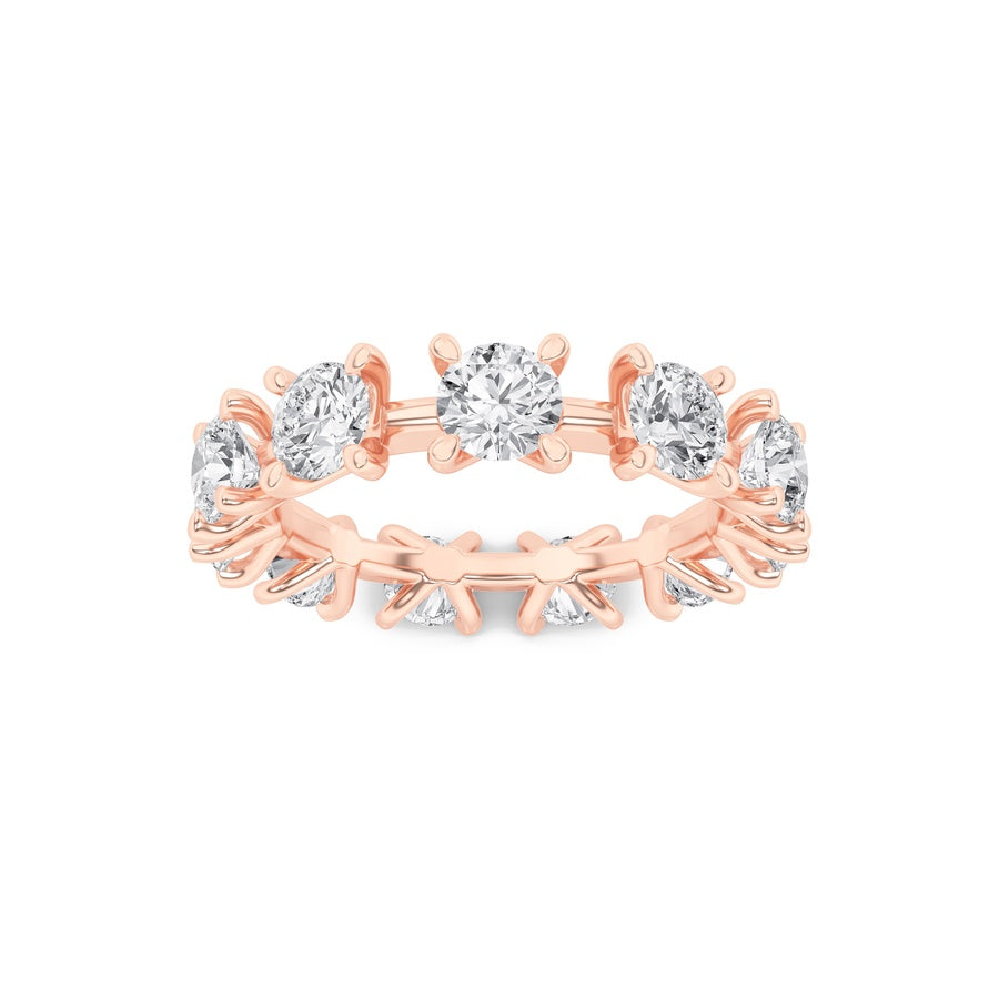 3CTW Round Shaped Lab Grown Diamond (F/VS) Eternity Band Ring in 14K Gold