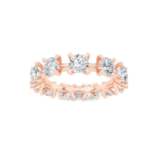 3CTW Round Shaped Lab Grown Diamond (F/VS) Eternity Band Ring in 14K Gold
