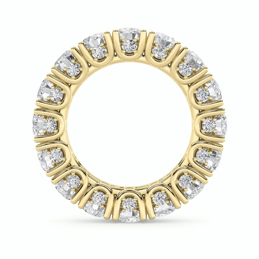 7CTW Round Shaped Lab Grown Diamond (F/VS) Eternity Band Ring in 14K Gold