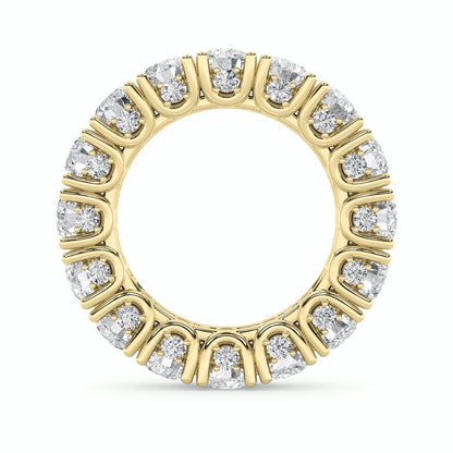 7CTW Round Shaped Lab Grown Diamond (F/VS) Eternity Band Ring in 14K Gold