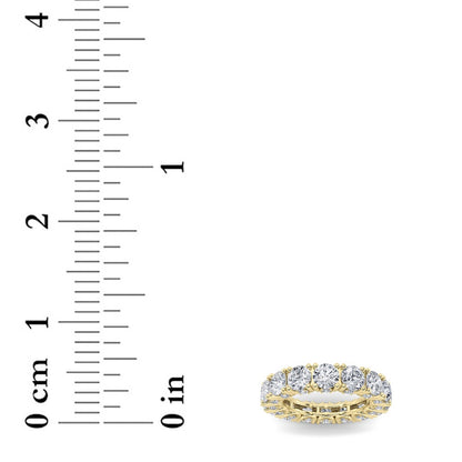 7CTW Round Shaped Lab Grown Diamond (F/VS) Eternity Band Ring in 14K Gold