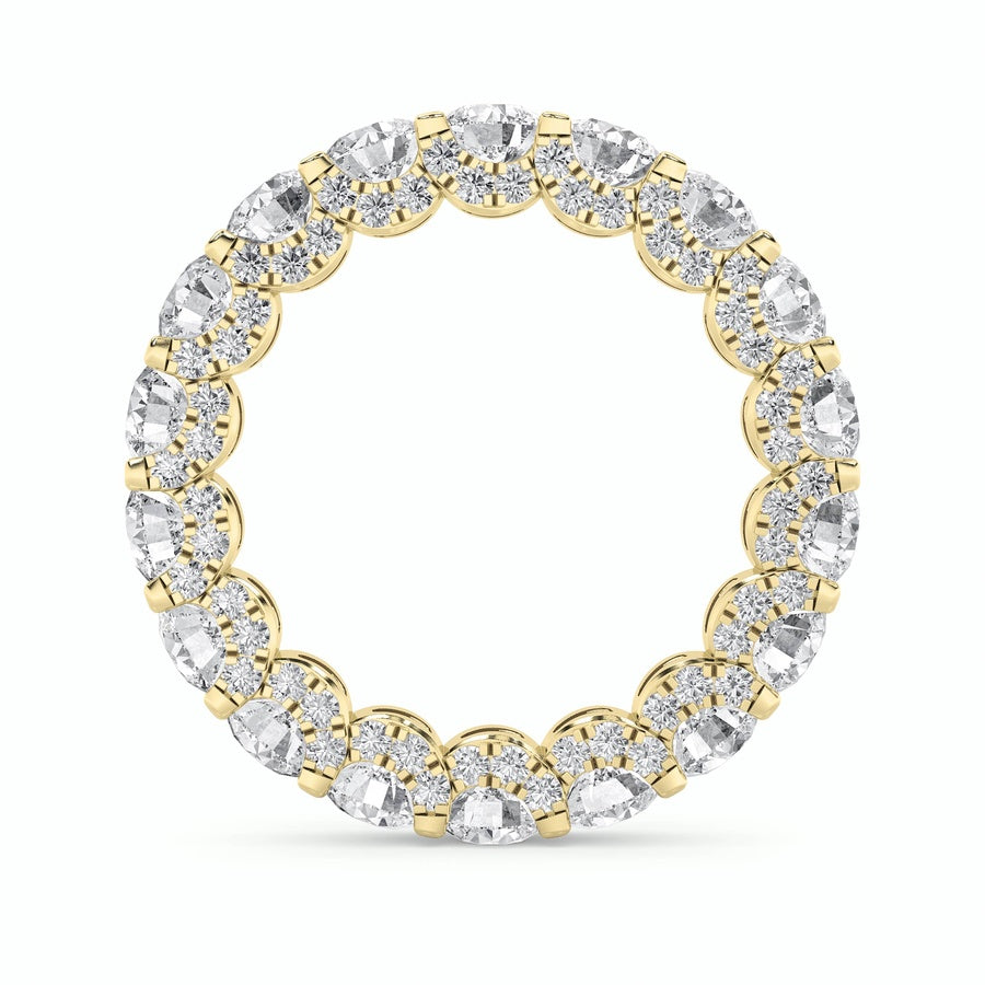 5CTW Round Shaped Lab Grown Diamond (F/VS) Eternity Band Ring in 14K Gold