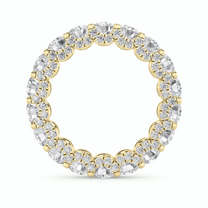 5CTW Round Shaped Lab Grown Diamond (F/VS) Eternity Band Ring in 14K Gold