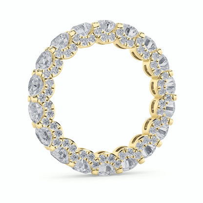 5CTW Round Shaped Lab Grown Diamond (F/VS) Eternity Band Ring in 14K Gold