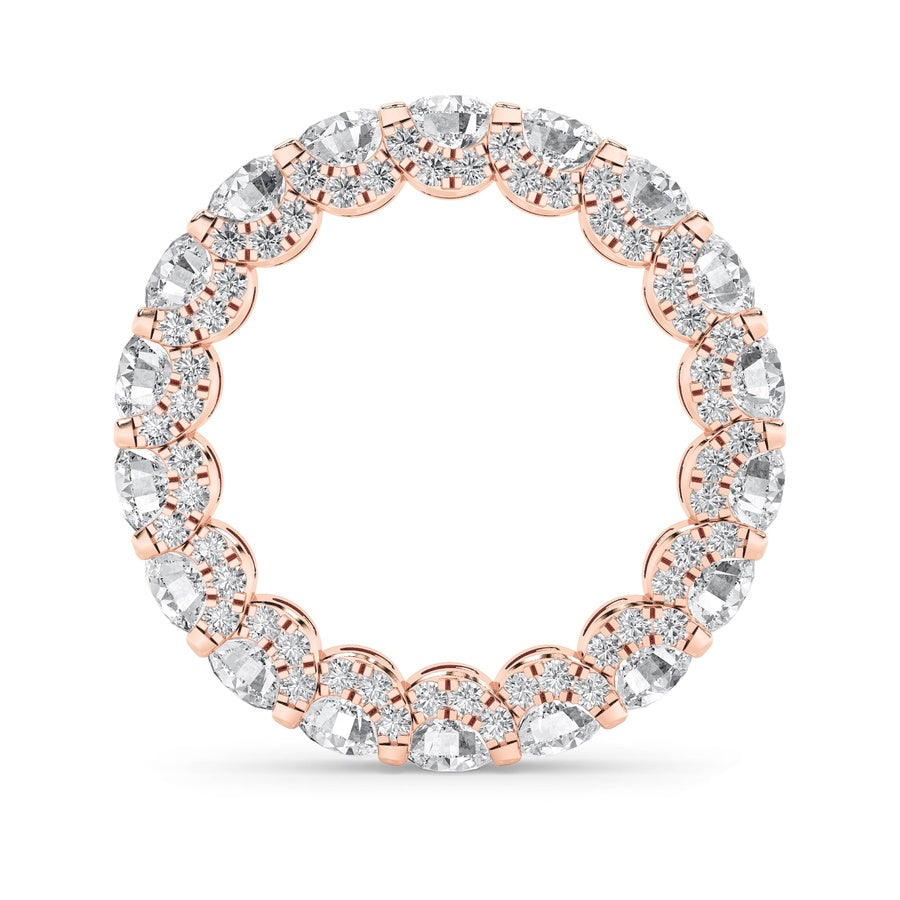 5CTW Round Shaped Lab Grown Diamond (F/VS) Eternity Band Ring in 14K Gold