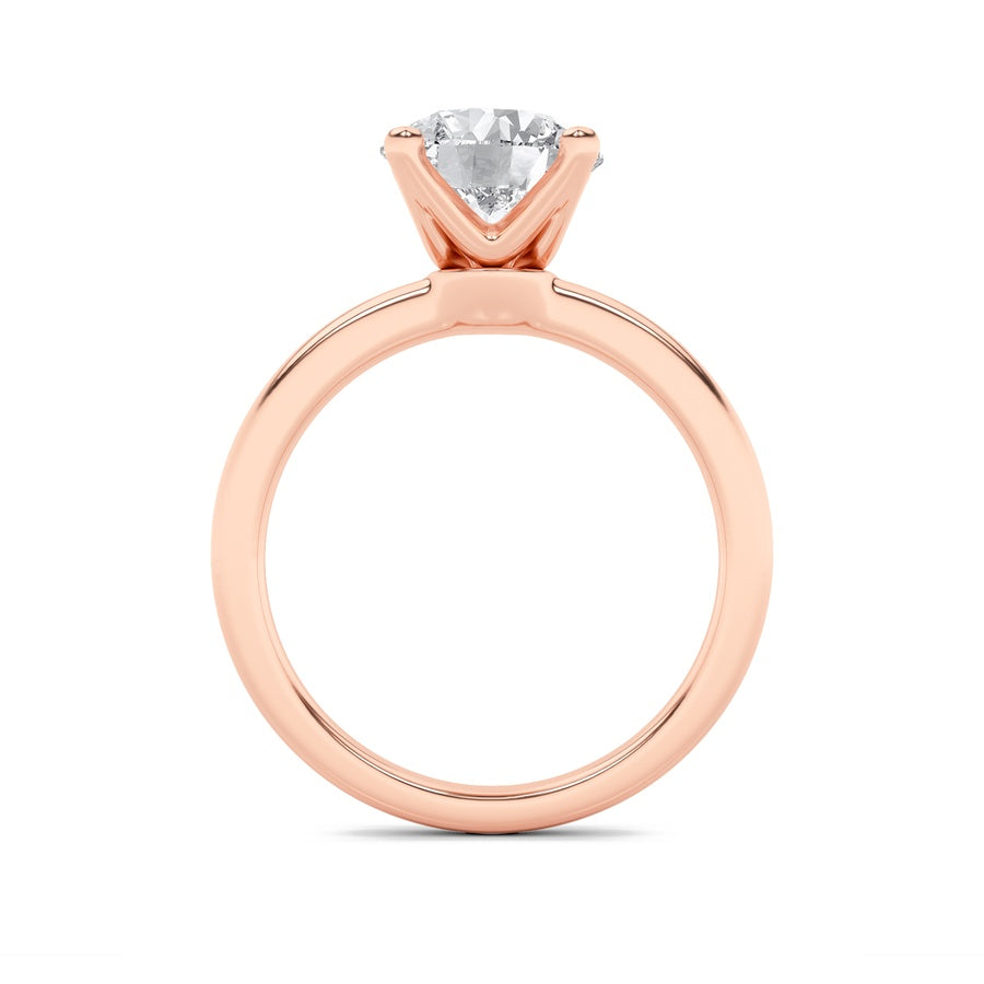 2CTW Round Shaped Lab Grown Diamond (F/VS) Classic Solitaire Engagement Ring in 14K Gold