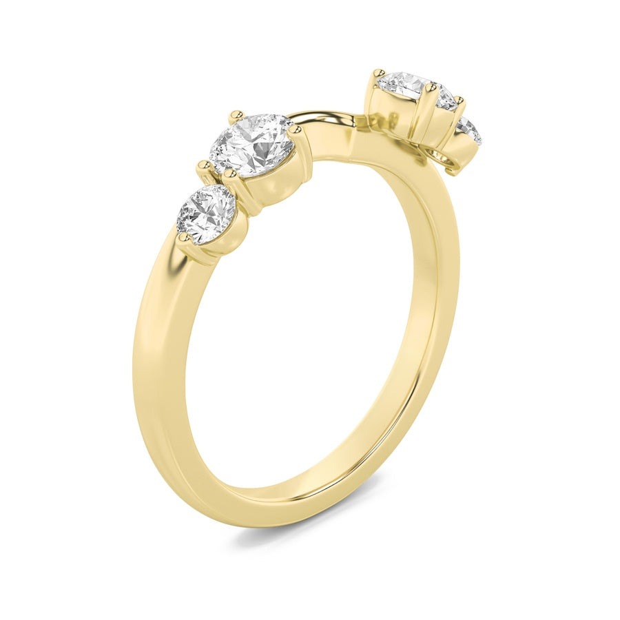 0.75CTW Round Shaped Lab Grown Diamond (F/VS) Fashion Wrap Ring in 14K Gold