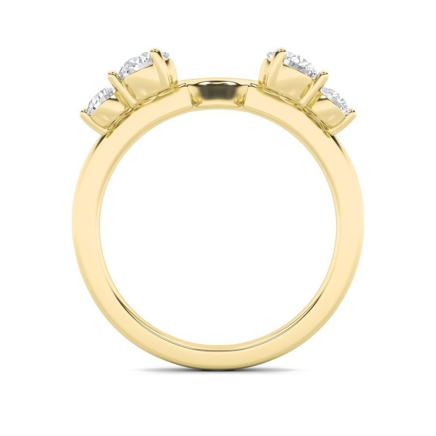 0.75CTW Round Shaped Lab Grown Diamond (F/VS) Fashion Wrap Ring in 14K Gold