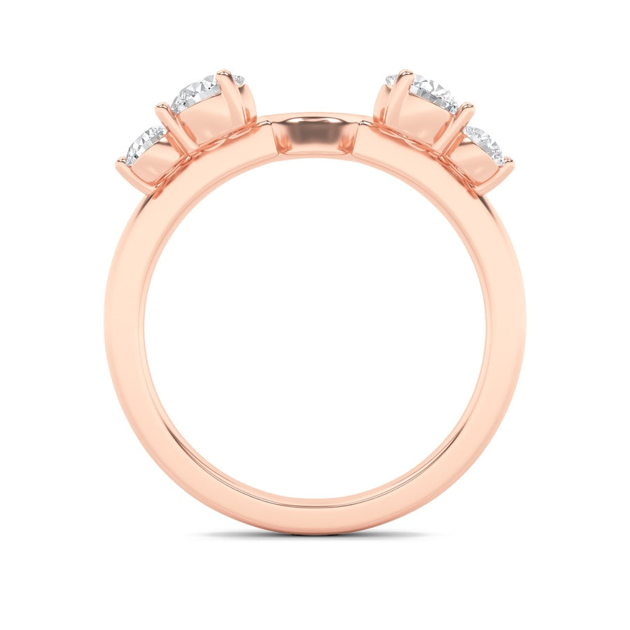 0.75CTW Round Shaped Lab Grown Diamond (F/VS) Fashion Wrap Ring in 14K Gold